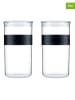 bodum 2-delige set: voorraadglazen "Presso" transparant/zwart - 2 l