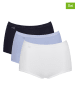 Sloggi Pełne figi high waist (3 pary) w kolorze białym, błękitnym i czarnym
