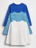 GAP 3er-Set: Longsleeves in Blau/ Hellblau/ Weiß
