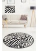 Mioli Laagpolig tapijt "Zebra" zwart/wit