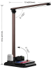 SmartCase 4in1-LED-Tischleuchte mit Docking-Station in Braun