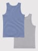 PETIT BATEAU 2er-Set: Unterhemden in Blau/ Grau