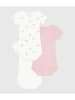 PETIT BATEAU 3-delige set: rompers lichtroze/wit