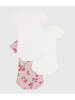 PETIT BATEAU 3er-Set: Bodys in Weiß/ Rosa
