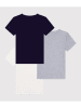 PETIT BATEAU 3-delige set: shirts zwart/wit/grijs