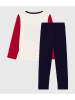 PETIT BATEAU Pyjama in Weiß/ Rot/ Dunkelblau