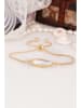 Pierres delicates Vergulde armband met parelmoer