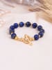 Pierres delicates Pozłacana bransoletka z lapis lazuli