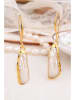 Pierres delicates Vergulde oorhangers met parelmoer