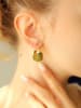 Pierres delicates Pozłacane kolczyki-kreole z prehnitami