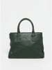 Victor & Hugo Paris Skórzana torebka "Eve" w kolorze ciemnozielonym - 33 x 24 x 14 cm