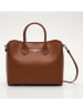 Victor & Hugo Paris Skórzana torebka "Nisa" w kolorze czerwono-brązowym - 31 x 25 x 14 cm