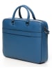 Victor & Hugo Paris Leder-Aktentasche "Antonio" in Blau - (B)41 x (H)29,5 x (T)8,5 cm