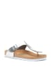 Comfortfusse Leder-Zehentrenner in Silber