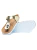 Comfortfusse Leren teenslippers goudkleurig