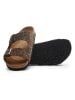 Comfortfusse Leren slippers bruin/zwart