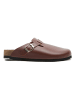 Comfortfusse Leren clogs bruin