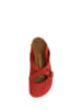 Comfortfusse Leren clogs rood