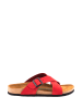 Comfortfusse Leren slippers rood