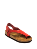 Comfortfusse Leder-Zehensandalen in Rot