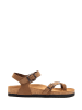 Comfortfusse Leder-Zehensandalen in Sand