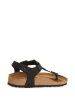Comfortfusse Leder-Zehensandalen in Schwarz