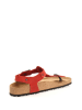 Comfortfusse Leren teensandalen rood