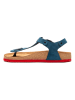 Comfortfusse Leren teensandalen blauw/rood