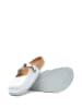 Comfortfusse Leren clogs zilverkleurig/wit