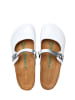 Comfortfusse Leren clogs zilverkleurig/wit