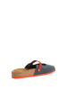 Comfortfusse Leren clogs donkerblauw/rood