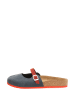 Comfortfusse Leren clogs donkerblauw/rood