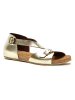 Comfortfusse Leder-Sandalen in Gold
