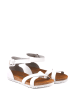Comfortfusse Leder-Sandalen in Weiß