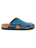 Comfortfusse Leder-Clogs in Blau