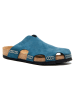 Comfortfusse Leren clogs blauw