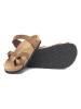 Comfortfusse Leren teenslippers lichtbruin