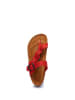 Comfortfusse Leder-Zehentrenner in Rot