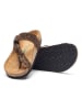 Comfortfusse Leren teenslippers lichtbruin