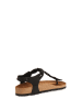Comfortfusse Leder-Zehensandalen in Schwarz
