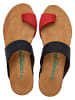 Comfortfusse Leder-Zehentrenner in Schwarz/ Rot