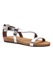 Comfortfusse Leren sandalen zilverkleurig