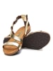 Comfortfusse Leder-Sandalen in Gold