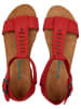 Comfortfusse Leder-Sandalen in Rot