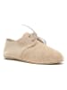 Comfortfusse Leder-Schnürschuhe in Beige