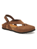 Comfortfusse Leren enkelsandalen lichtbruin