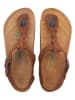 Comfortfusse Leder-Zehensandalen in Braun