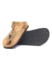 Comfortfusse Leren teenslippers lichtbruin