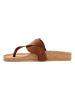 Comfortfusse Leder-Zehentrenner in Braun