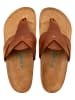 Comfortfusse Leder-Zehentrenner in Braun
